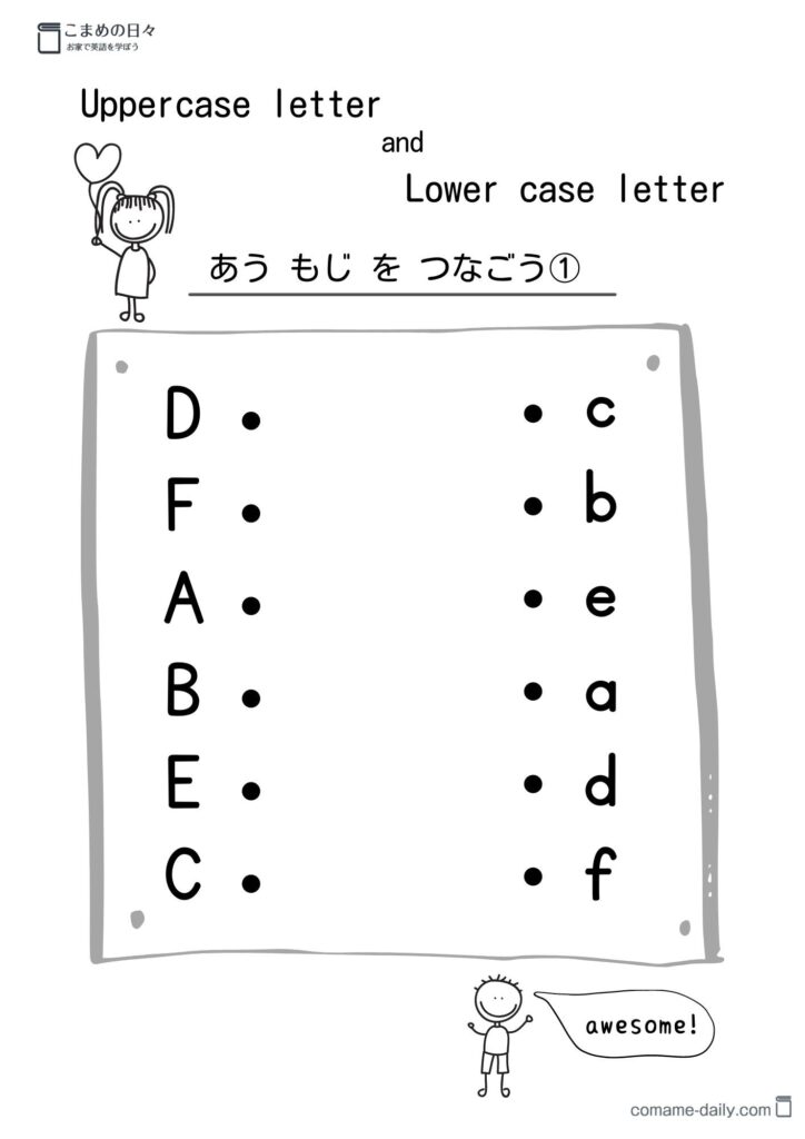 アルファベット大文字と小文字の練習用プリント 無料プリントダウンロードページ